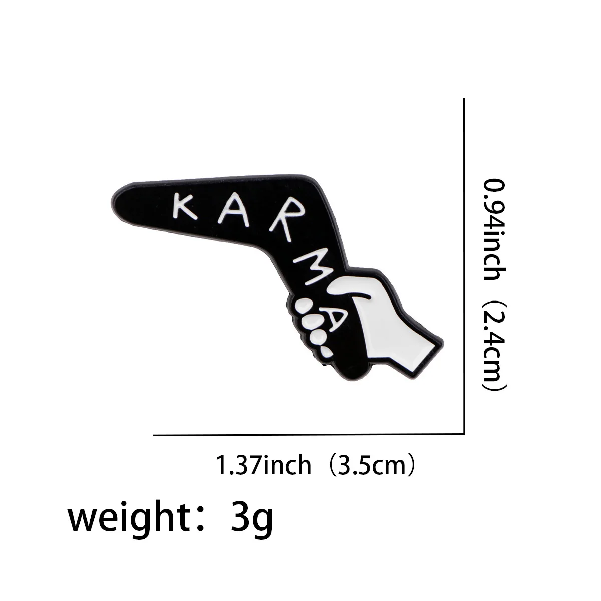 KARMA Handshake Boomerang Enamel Pin Lapel Brooch Funny Quote  Badge Accessories for Backpack Jacket Unique Gift