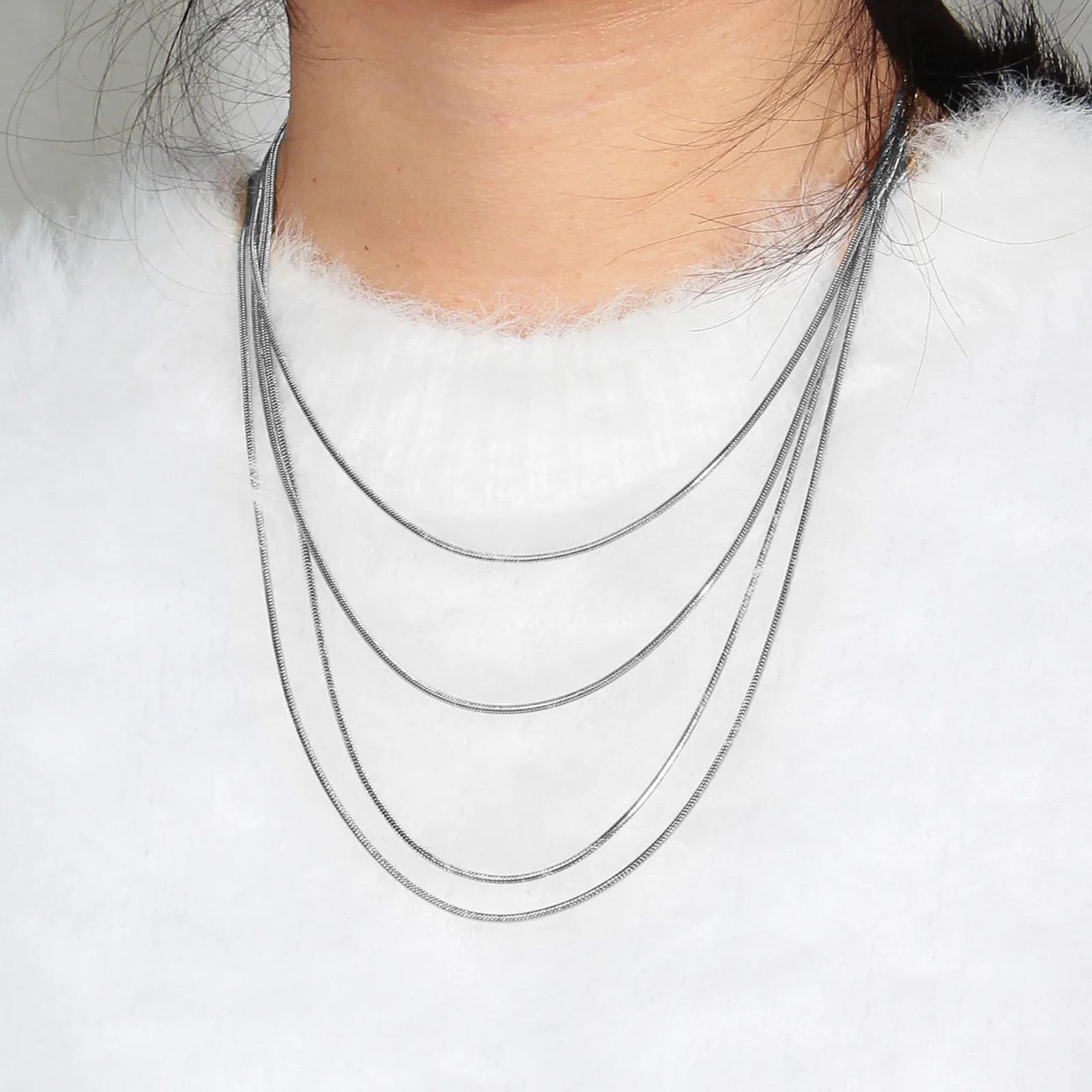 1 PC 45/50/55/60cm Stainless Steel Snake Chain Necklace For Women Necklace Silver Color Link Chain Necklace Men Jewelry Gifts