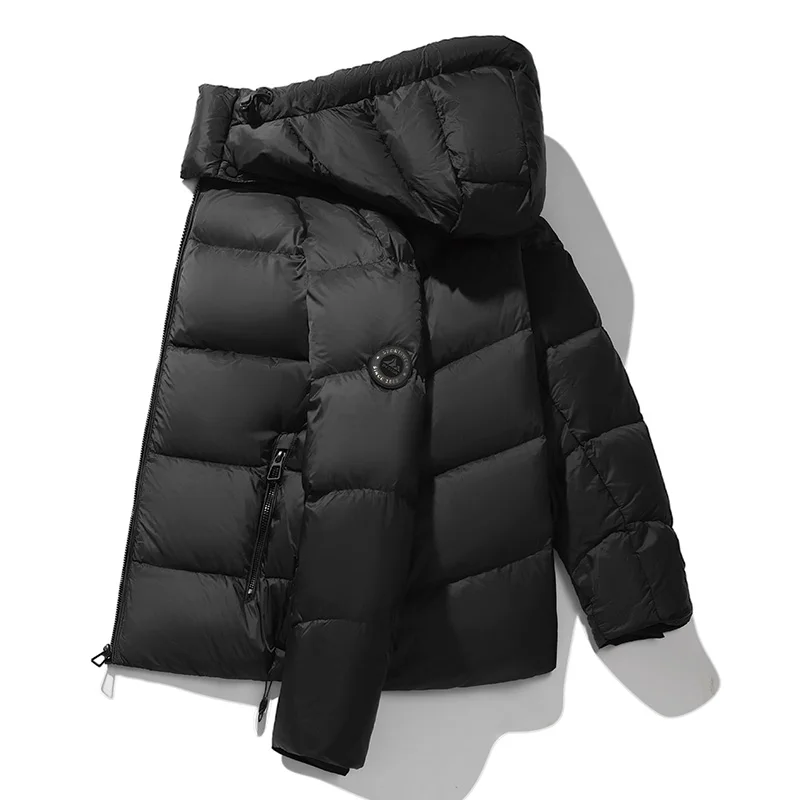 Echte 90 % weiße Entendaunenjacke, neu, trendig, 2024, Winter, winddicht, warm, Sportmantel, modisch, dick, mit Kapuze, Thermojacke