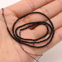 2mm Black Natural Stone Spinel Glass Loose Spacer Beads for Women Jewelry Making DIY Women Bracelet Necklace Accessories 38cm