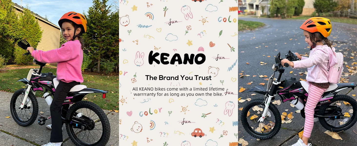 KEANO Motocross-Stil Kinderfahrrad für Jungen und Mädchen im Alter von 3-7 Jahren, 12 & 16 Zoll Fahrräder mit Stützrädern und Nummernschild – Detail 10