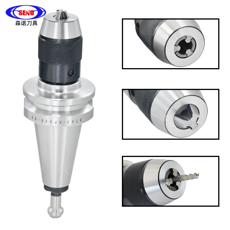 Mandrin auto-serrant pour perceuse de connexion, poignée de mandrin, fraiseuse CNC, GENO BT30 BT40 NT30 NT40 APU08 APU13 APU16 APU