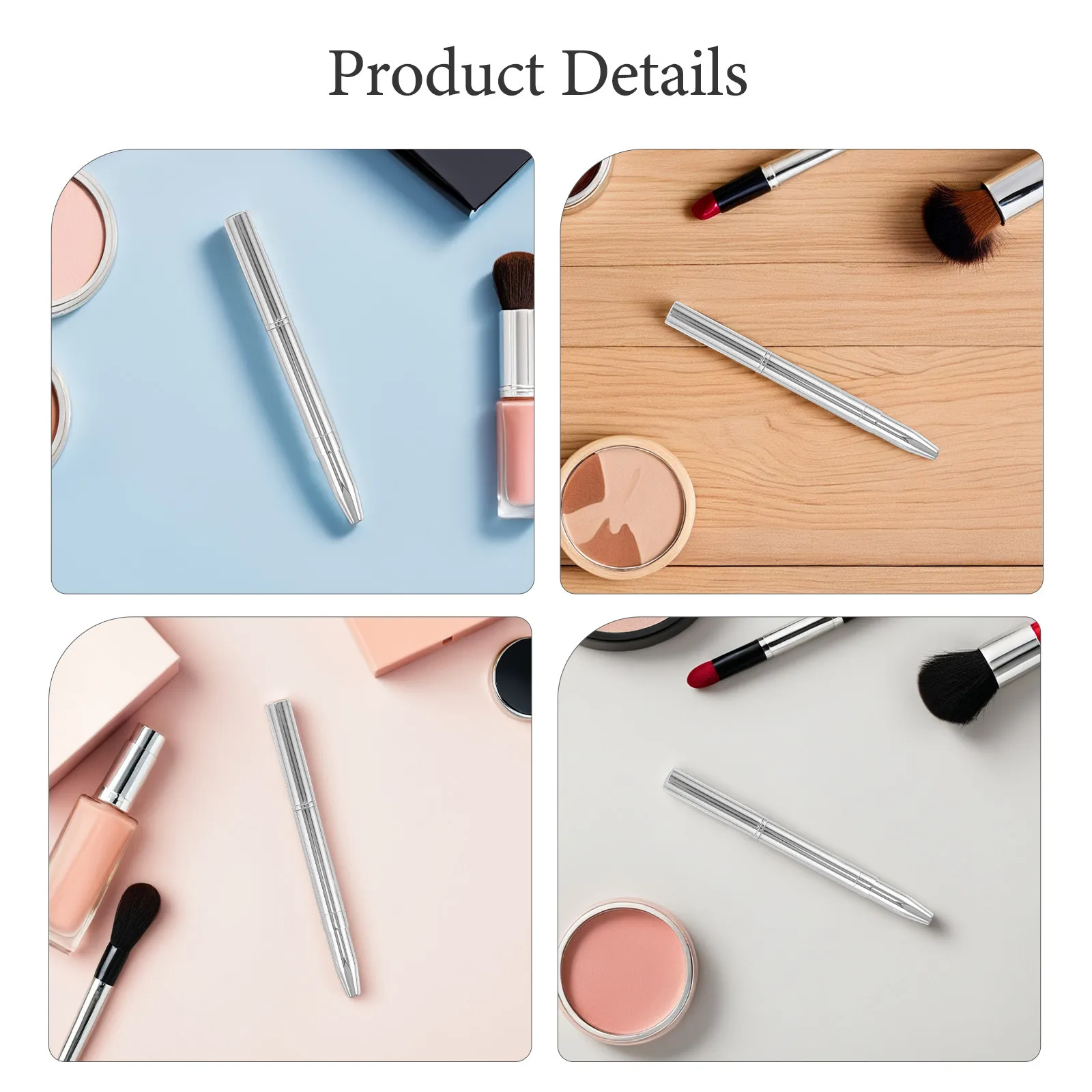 2Pcs Double Ended Retractable Lip Brush with Cap Portable Lipliner and Lipstick Applicator Makeup Brush Travel Lip Makeup Tool