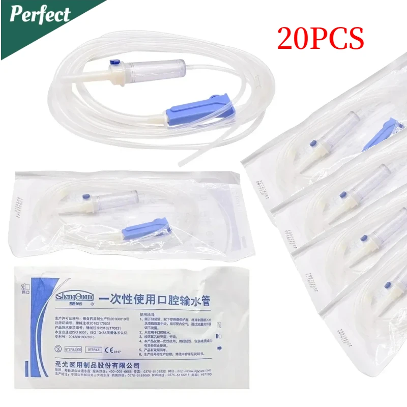 

20 шт. Прозрачные одноразовые трубки для ирригации и промывки при имплантации зубов, совместимые с NSK, длина 3,1 м