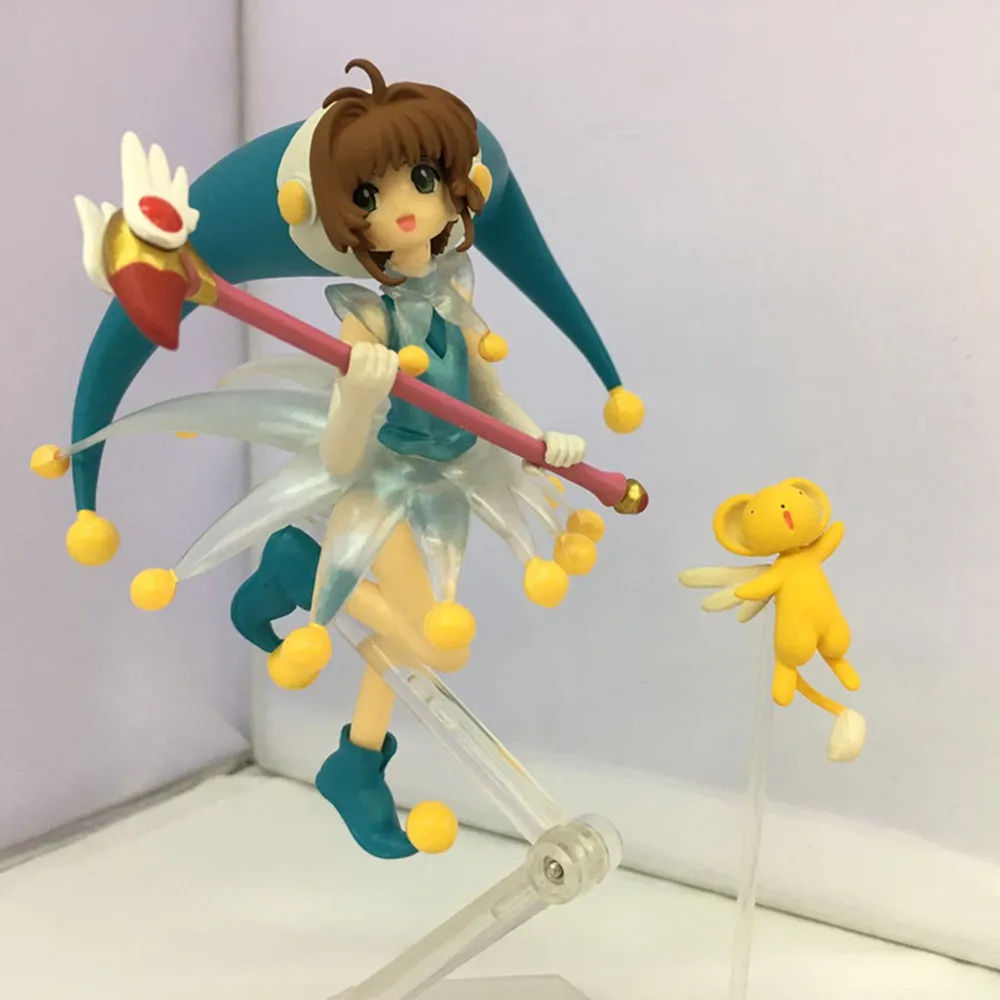 Cardcaptor Sakura KINOMOTO SAKURA Blue Combat Suit version Figure PVC Doll Model Toys Car Decoration 13cm