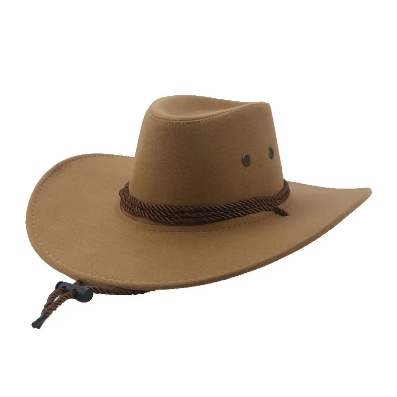 Western Europe And America Cowboy Hat Rolled Brim Jazz Hat Grassland Scenic Spot Fishing Cross-border Hot In Stock