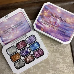 9Colors Bling Mud Solid Nail Pigment Aurora Fairy Powder Cream Opal Crystal Rubbing On Dust Chrome Iridescent Fine Glitter Decor