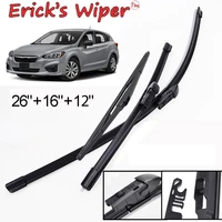 Limpiaparabrisas delantero y trasero LHD de Erick, juego de limpiaparabrisas para Subaru Impreza XV GK GT 2017 - 2021, ventana de parabrisas de 26 ""+ 16"" + 12""