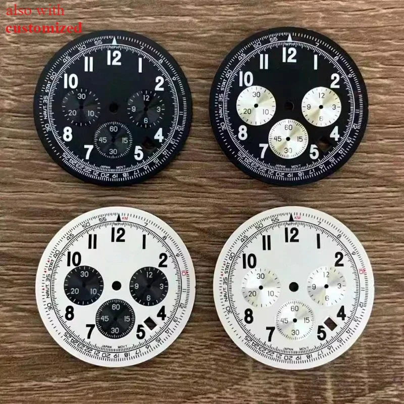 

VK63 Dial 36.8MM Dial S Green Luminous Digital Dial Suitable for VK63 Quartz Movement Watch Modification Watch Customized NEW