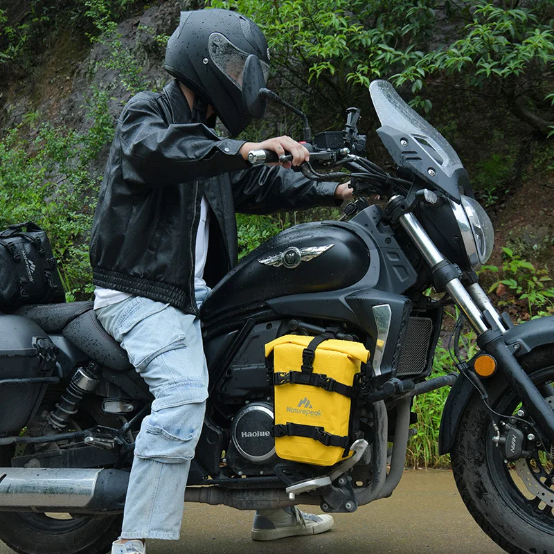 Crash Bar Bag Motorcycle IPX-7 Waterproof Motor Bumper Dry Bag 8L Large Capacity Outdoor Tank Side Bag Tool Pack Side Saddle view 2