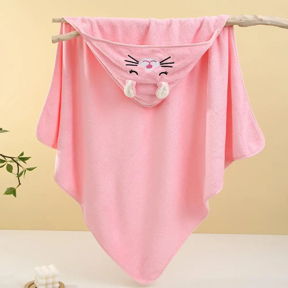 Water-absorbent Infant Towel Hooded Baby Bath Towel Coral Fleece Quick Absorbent Fabric Cartoon Design for Newborn Toddler Boys