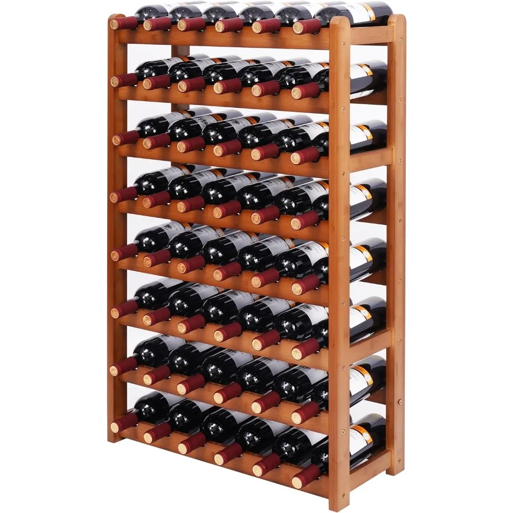 

Винная полка Отдельно стоящие напольные винные стеллажи столешница для хранения для кухни, столовой, подвала, винный погреб, бар, бамбук