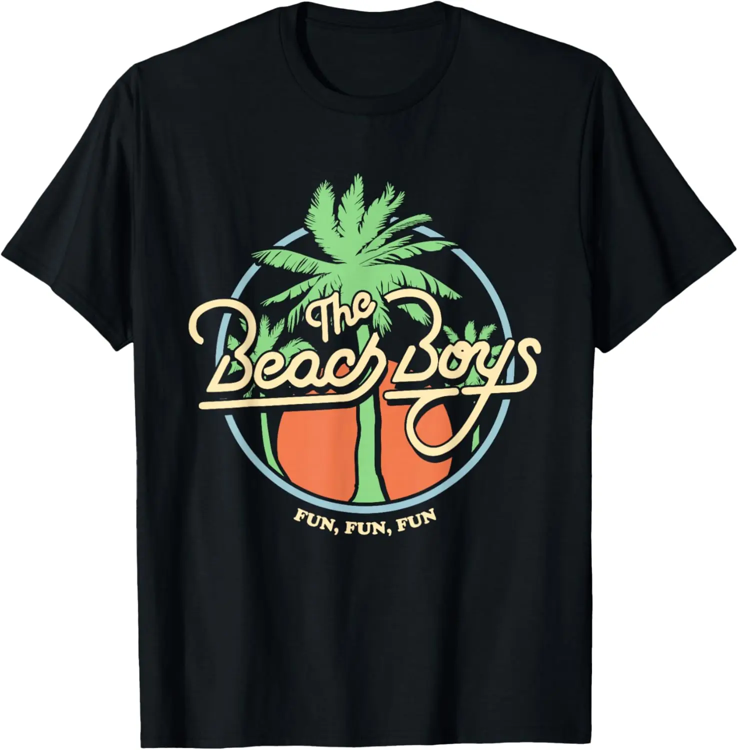 Beach Boys Fun Palm Tree T-Shirt Small 100% Cotton Trendy Y2K Short-Sleeve Tee – Soft, Quick-Drying, & Moisture-Wicking; Ideal