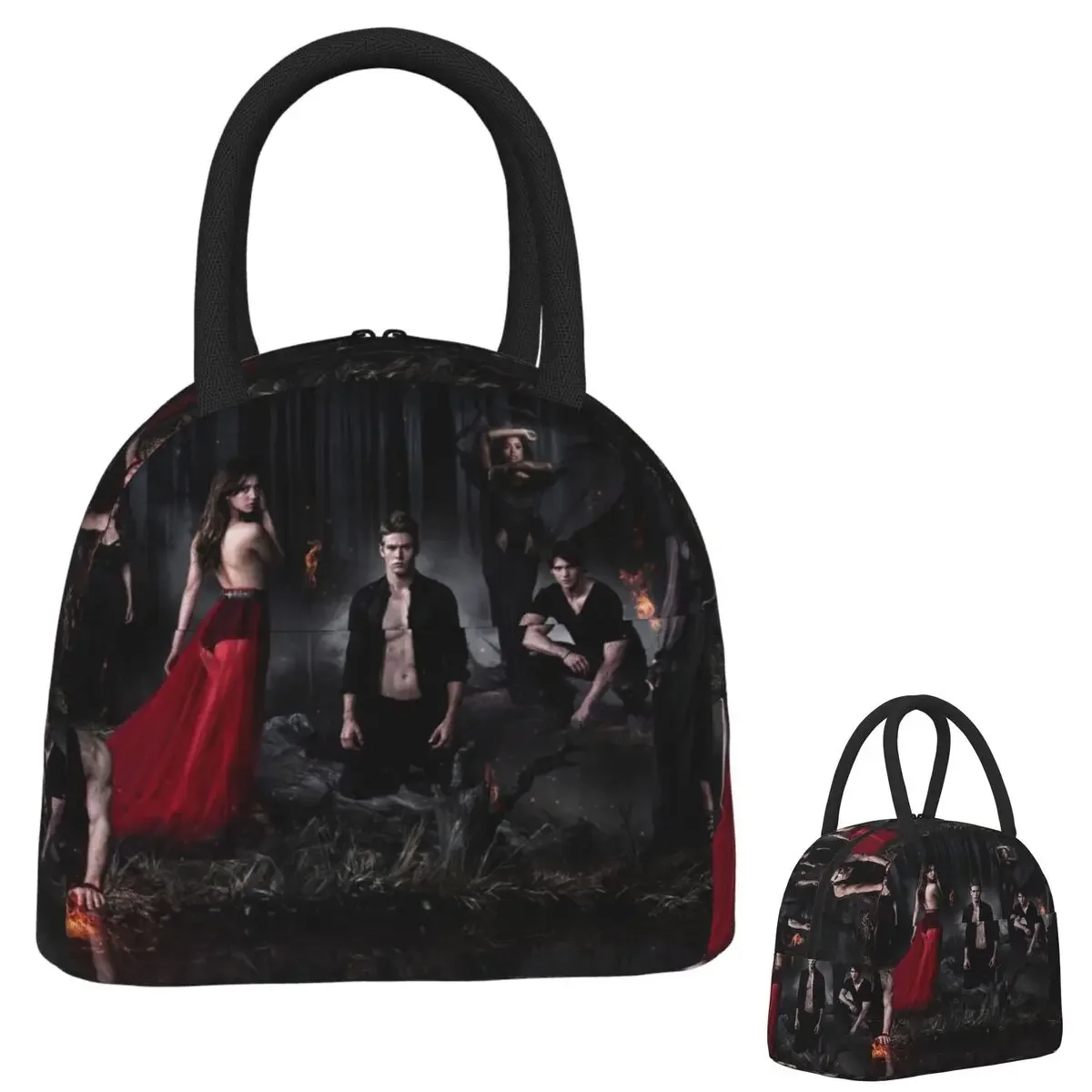 The Vampire Diaries Insulated Lunch Bag for Women Children Leakproof Food Boxes Thermal Lunch Box Tote