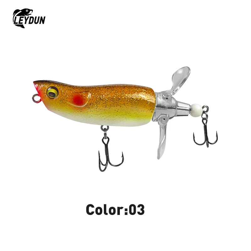 LEYDUN Neue M-Popper Angeln Köder Top wasser Harte Whopper Plopper Weiche Rotierenden Schwanz 85mm 15g popper Wobbler Für Bass Hecht