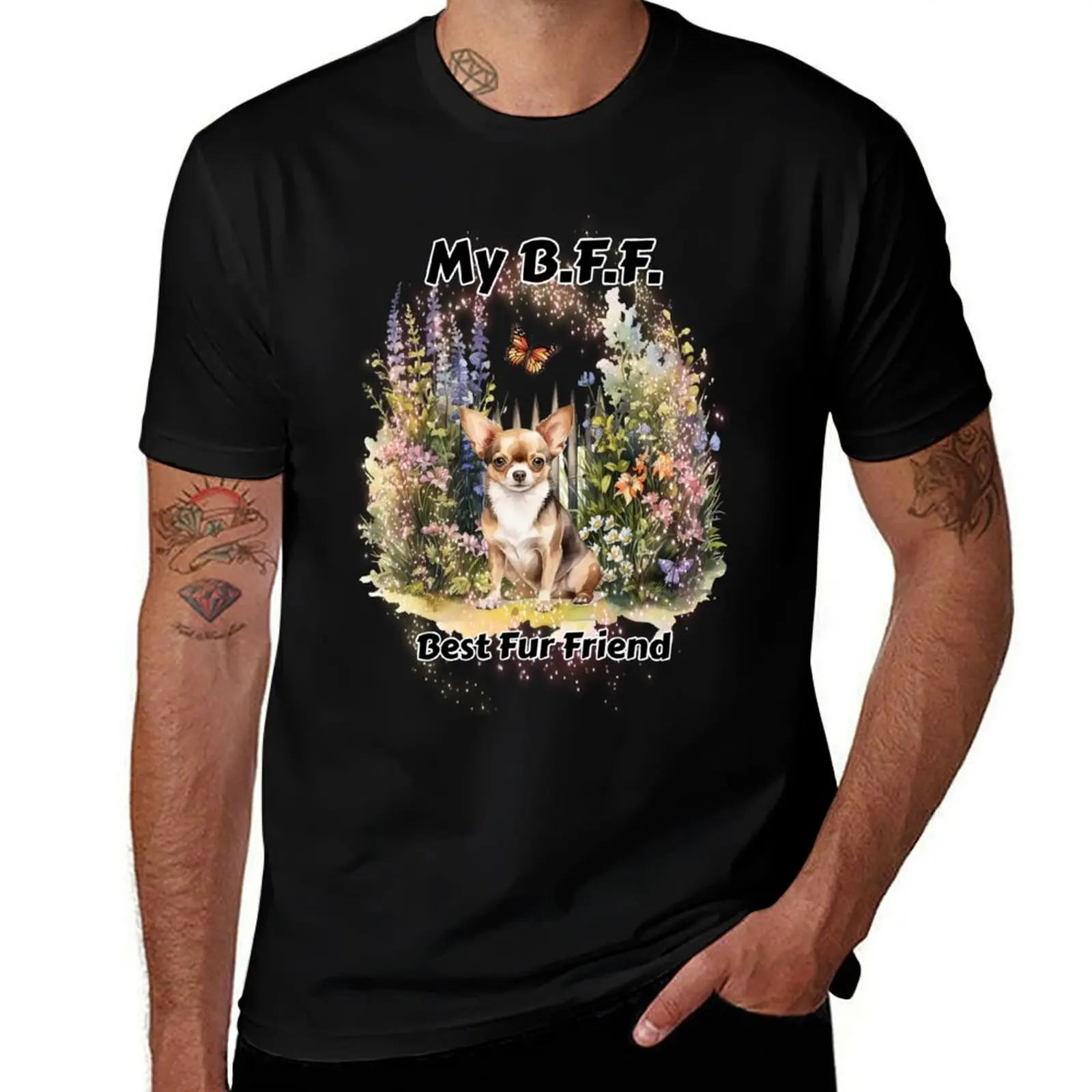 

Dog - B.F.F. Chihuahua T-Shirt vintage clothes plain oversized graphic tee boys animal print heavyweight t shirts for men