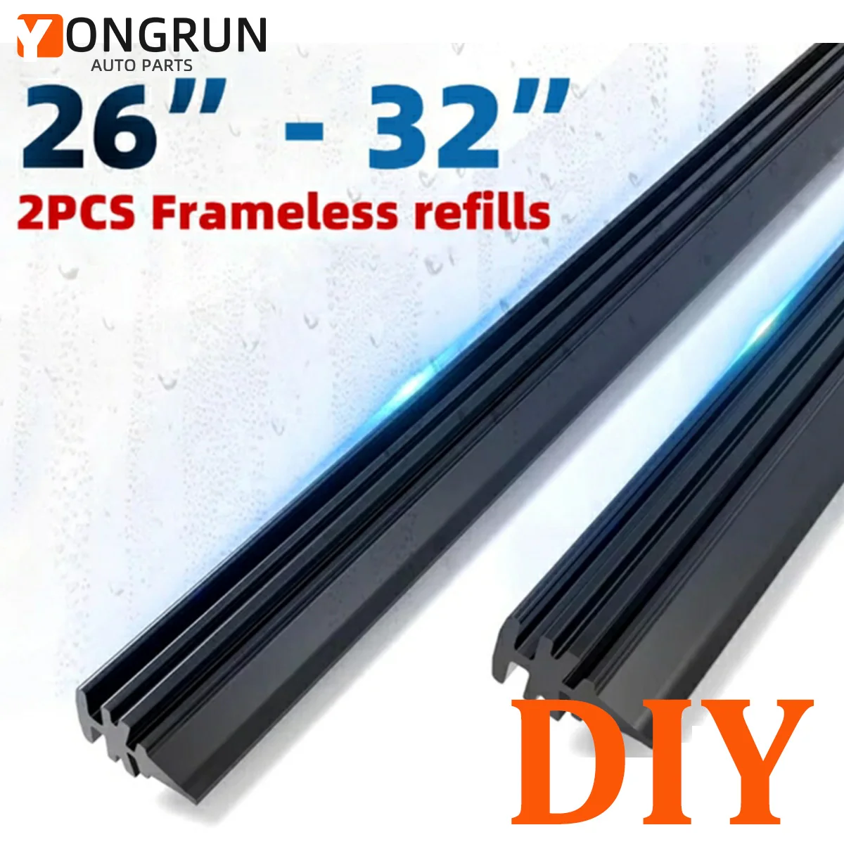 2PCS 6mm Auto Scheibenwischerblatt Ersatzstreifen Ohne Knochen Gummi Rahmenlose Wischer Gummistreifen Zubehör 26 "28" 30 "32"