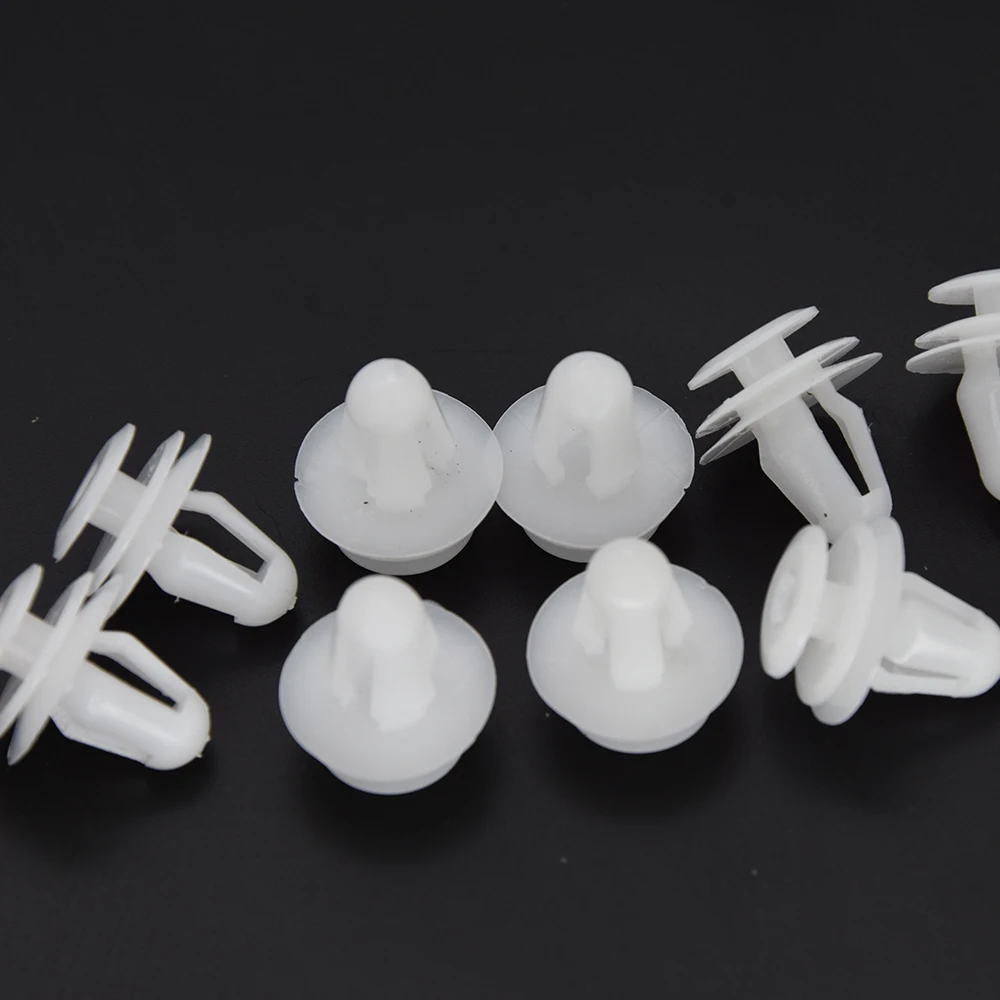 50pcs Car White Plastic Rivets Fastener Door Clips for Nissan For TIIDA X-TRAIL Interior Door Card Panel Trim Clips image 4