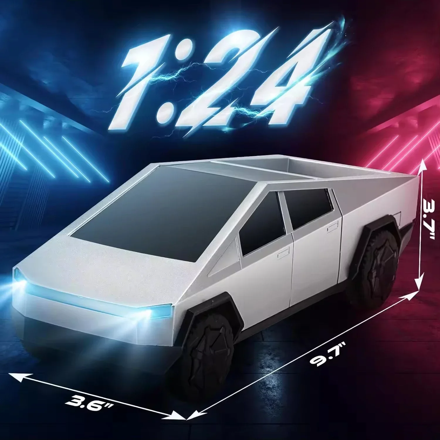 Szybki, zdalnie sterowany, elektryczny pickup 4x4 z oświetleniem LED, pojazd terenowy z dwoma silnikami 2.4GHz, zabawka dla dzieci, prezent.