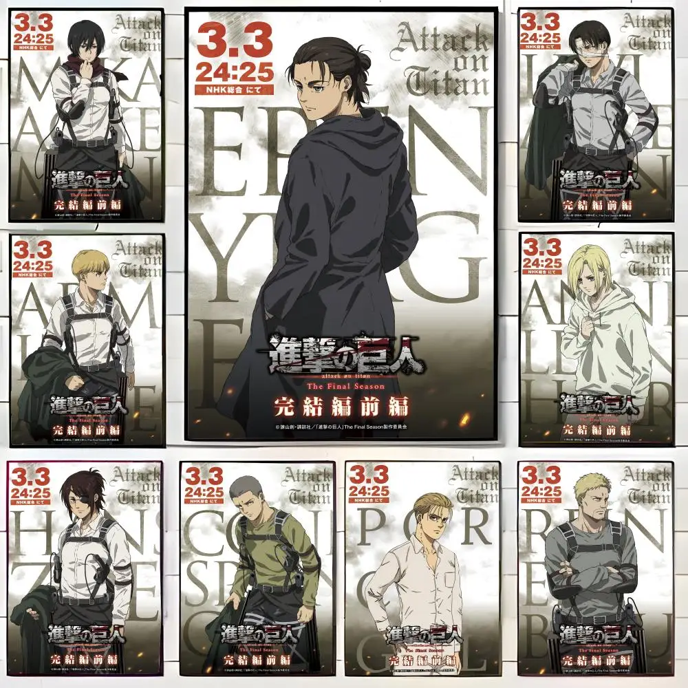 Póster de la Temporada Final de Ataque a los Titanes, Impresión Artística para Pared, Mural Decorativo para el Hogar, Regalo, Sin Marco