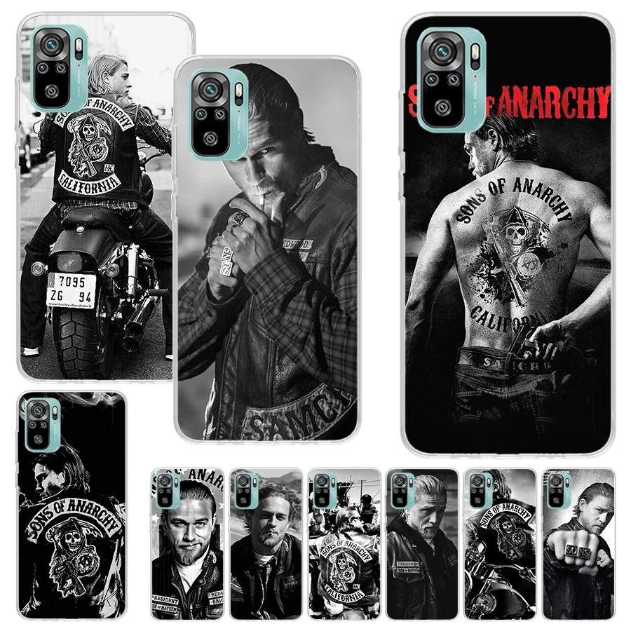 Sons Of Anarchy Black Phone Case For Xiaomi Redmi Note 13 12S 12 10 10S 11 11S 11E Pro Plus 11T 9 9S 9T 8 8T 7 Soft Silicone She