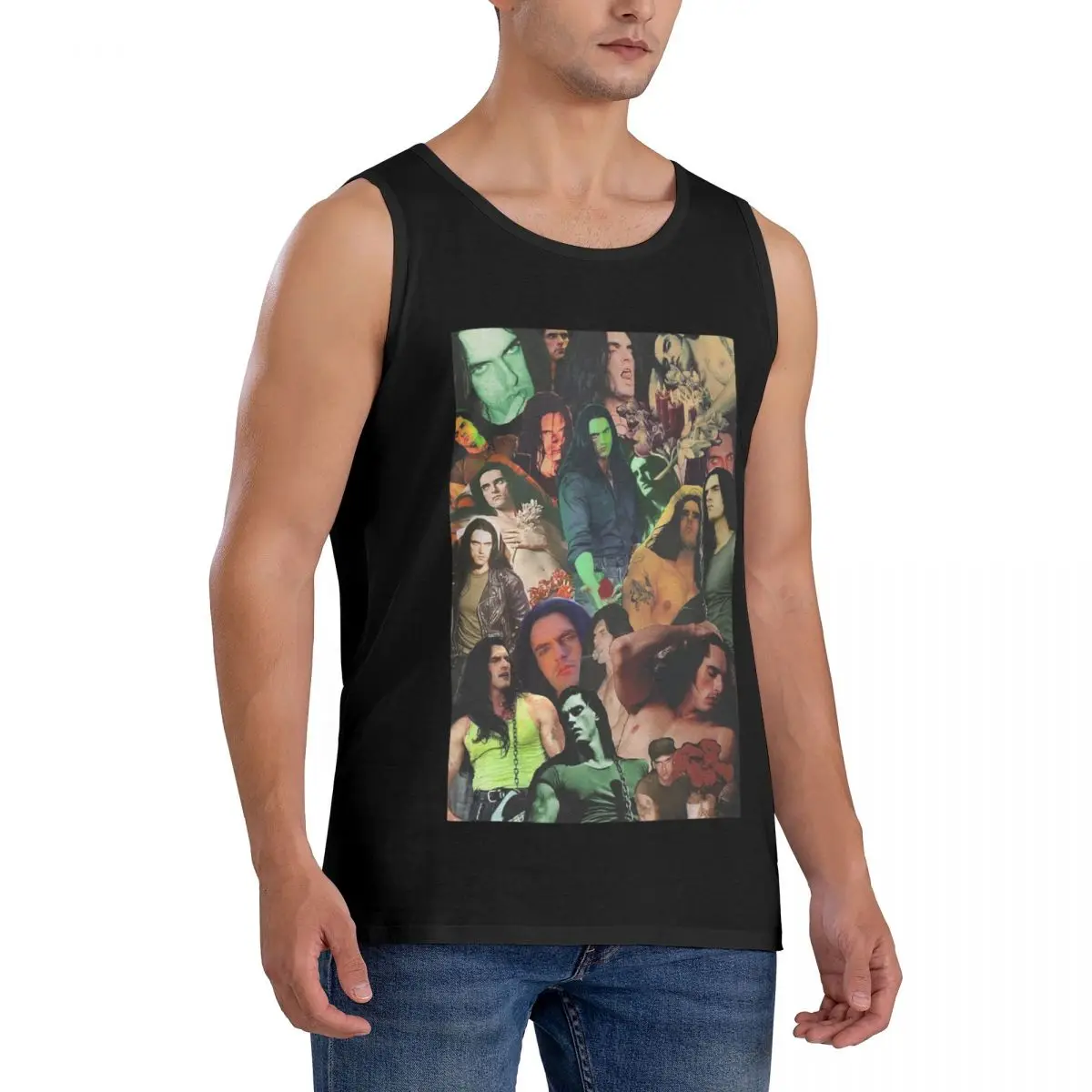 100% Cotton Type O Negative Peter Steele Dark Goth Sleeveless T-Shirt Men Workout Sports Clothing Tops Men's Crew Neck Vest