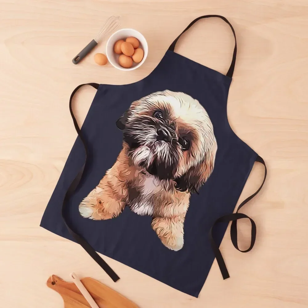 

Shih Tzu Cute Puppy Dog Art Apron For Man Christmas gift Camping Apron