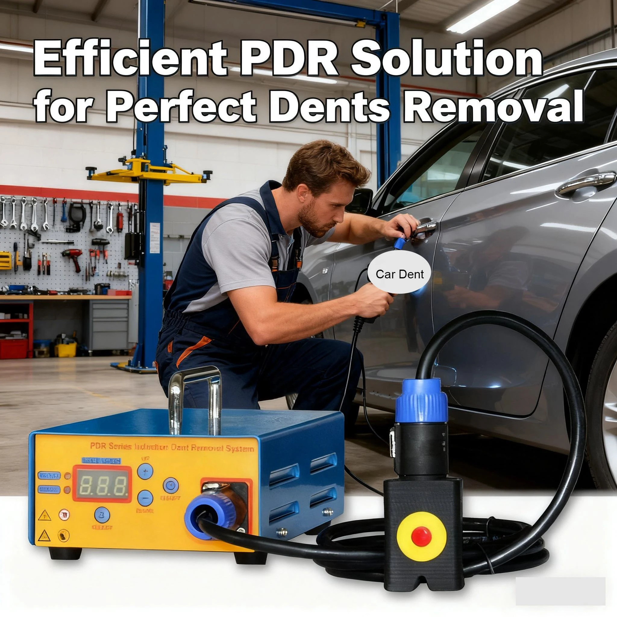 Auto Dent Repair Tool, Electromagnetic Induction Dent Removal Kit for Car Body Panel Leveling