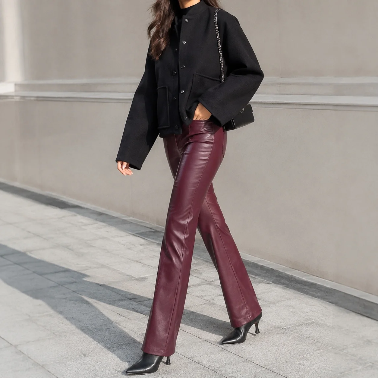 Stand Collar Pocket Coat Cropped Edgy Street with Pockets American and European Style Autumn 3D Effect Pattern Women Jacket