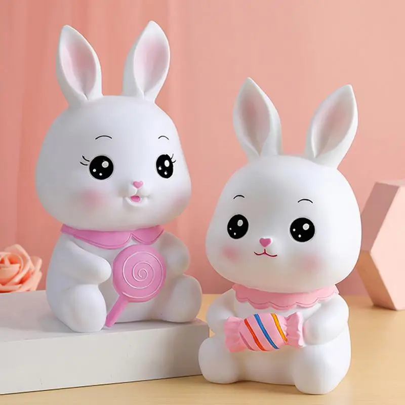 Bunny Bank Shatterproof Bunny Money Bank Shatterproof Cartoon Rabbit Banks Kids Bunny Saving Money Jar Animal Figurine For Kid