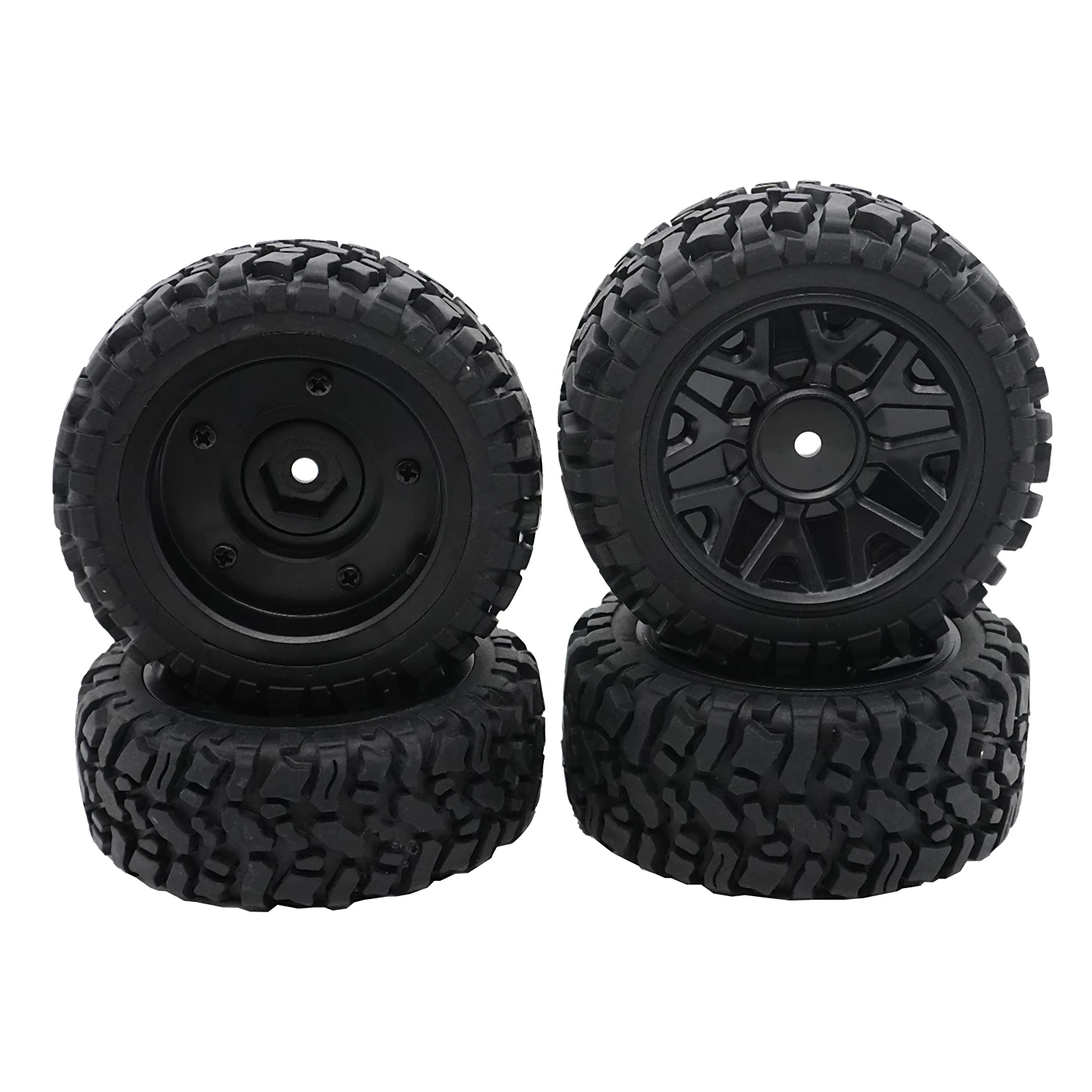 YSIDO-neumáticos de goma delanteros y traseros antideslizantes de 75mm para coches todoterreno WLtoys 1/12 1/14 144001 124008 124017 Hyper Go MJX RC Buggy