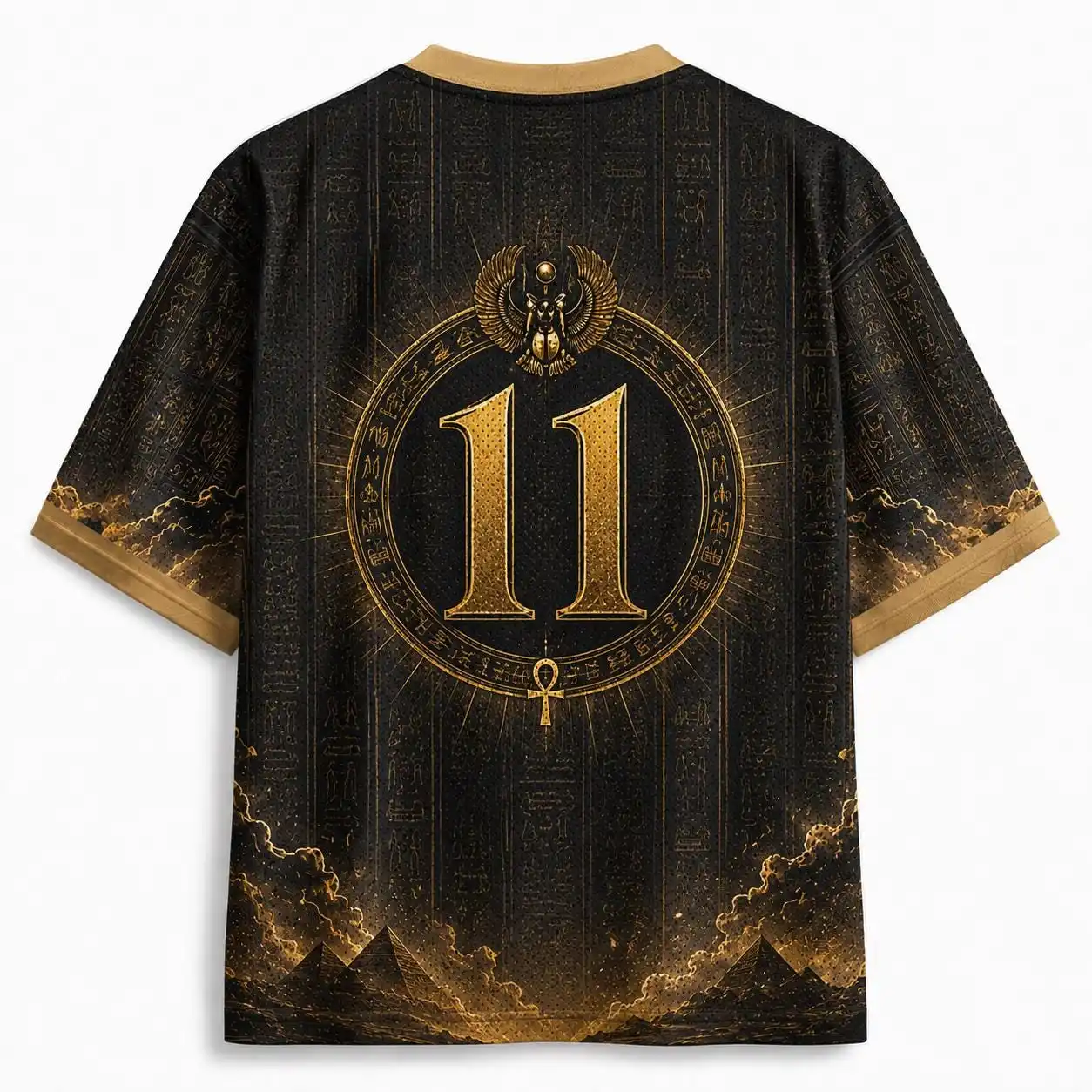 Ancient Egyptian Anubis Graphic Tee Unisex Vintage Hieroglyph Print Tee Casual Top For History Theme Party Daily Street Outfit