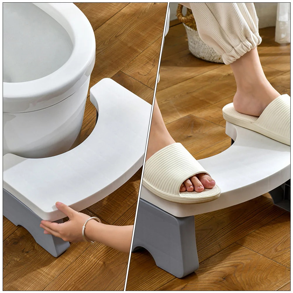 Foldable Toilet Stool Step Bedpan Bathroom Supply Heighten Squatting White Plastic Footstool Chair Child