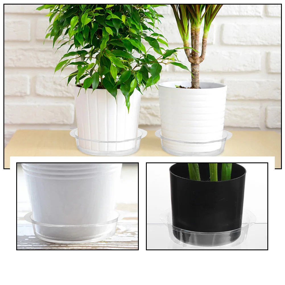 

50pcs Plastic Flowerpot Tray 6 Inch Clear Round For Potted Plants Waterproof Garden Accessories Plant Saucer Planter Plate