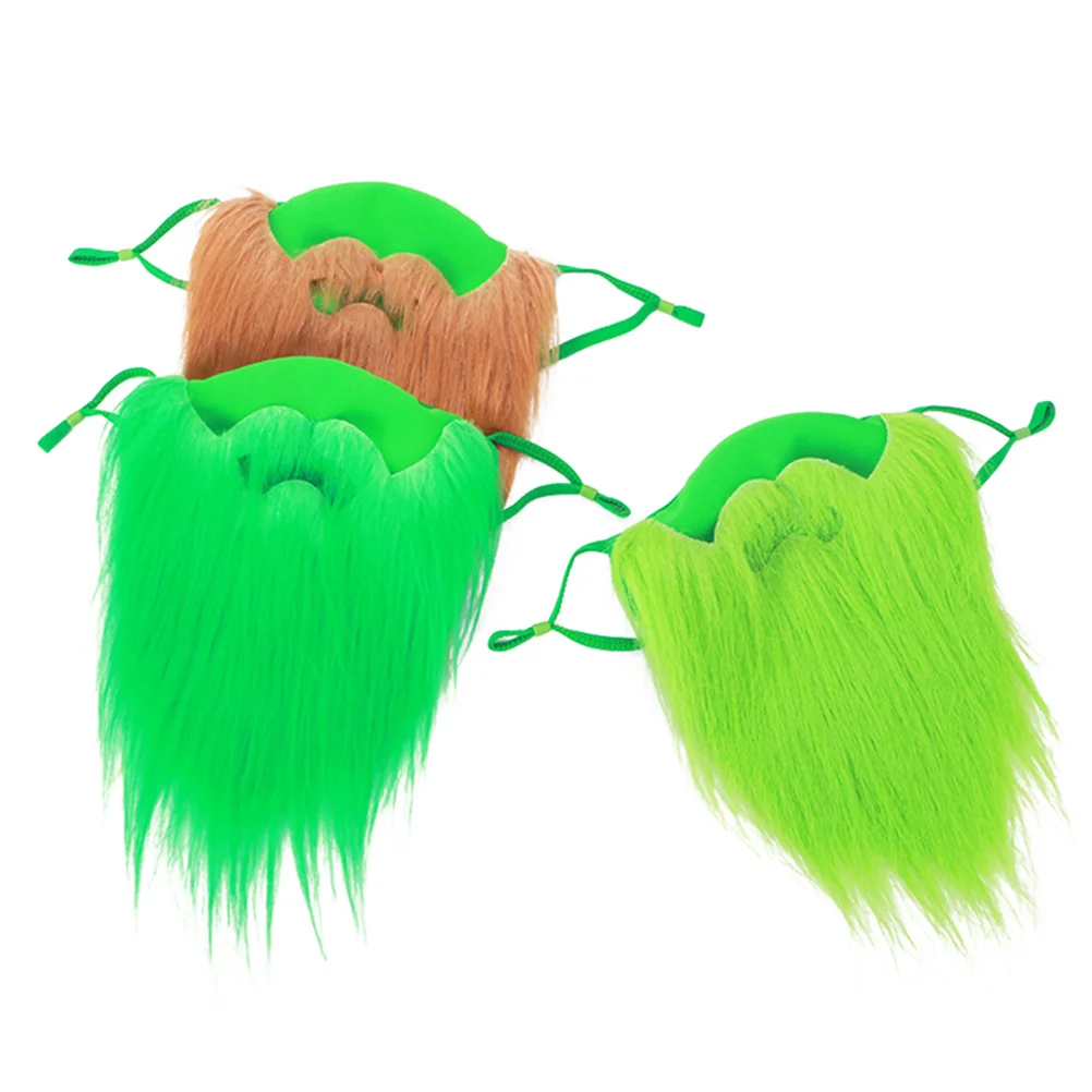 

3 Pcs Face Mask and Beard Mustache Fake Cosplay Cover Stage Performance Decorative Patrick's Day Headgear Miss
