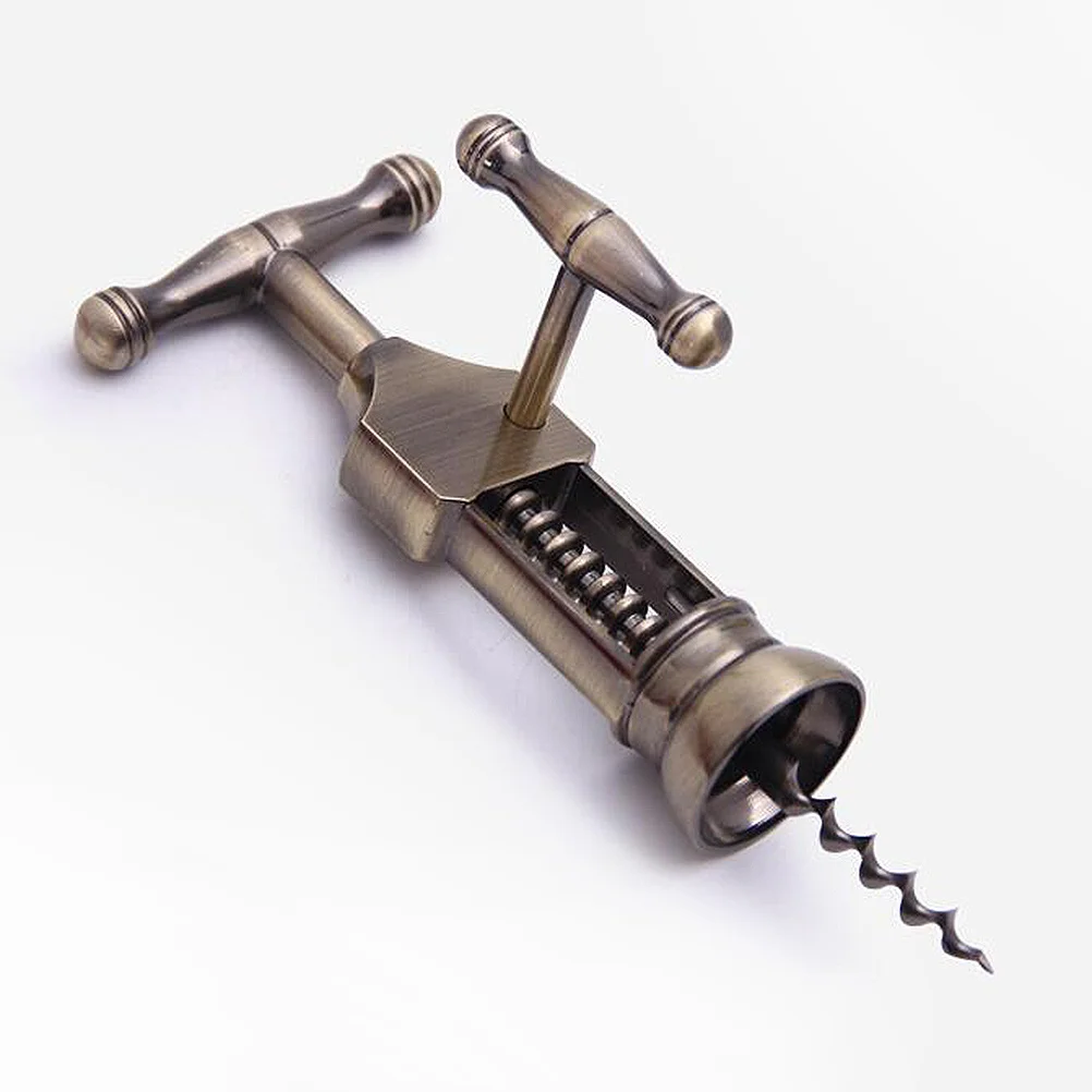 

1Pcs Zinc Alloy Jar Opener Ergonomic Handle T-Shaped Screw Rod Thickened Swirl Bar for Wine Bottle and Wooden Stopper Removal