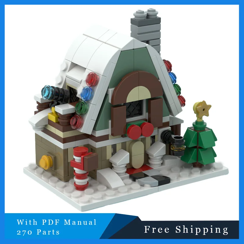 270 パーツ冬エンターテイメントハウスモジュラークリエイティブ MOC ビルディングブロックモデル子供パズル DIY 組立おもちゃクリスマスギフト