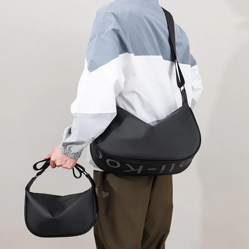 New fashionable and simple men's casual crossbody bag, high-end ins Korean version, versatile single shoulder large capacity men