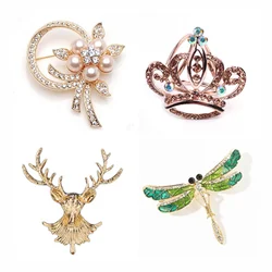 Hot Fashion Charm Crystal Crown Brooch Retro Big Royal Rhinestones Brooches Woman Jewelry Wedding Corsage Handmade Fine Gift
