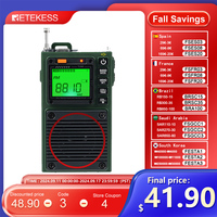 Retekess TR111 Radio FM Portable Radios AM FM Mini Ham Radio Shortwave Emergency Amateur Radio Multiband SW VHF WB Alarm Clock