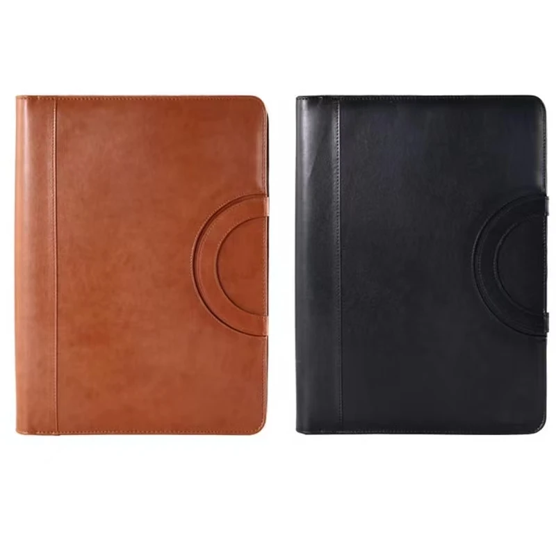 Portfolio Binder – PU Leather Business Portfolio Organizer – Zippered Portfolio Padfolio for Women & Men