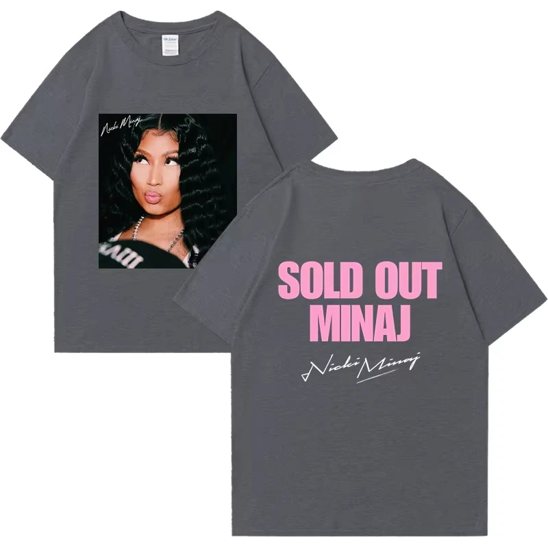 Raperka Nicki Minaj Trasa Koncertowa Pink Friday 2024 Koszulki Męskie Damskie Hip Hop Vintage Oversize Krótki Rękaw T-shirty Unisex Popularne Topy