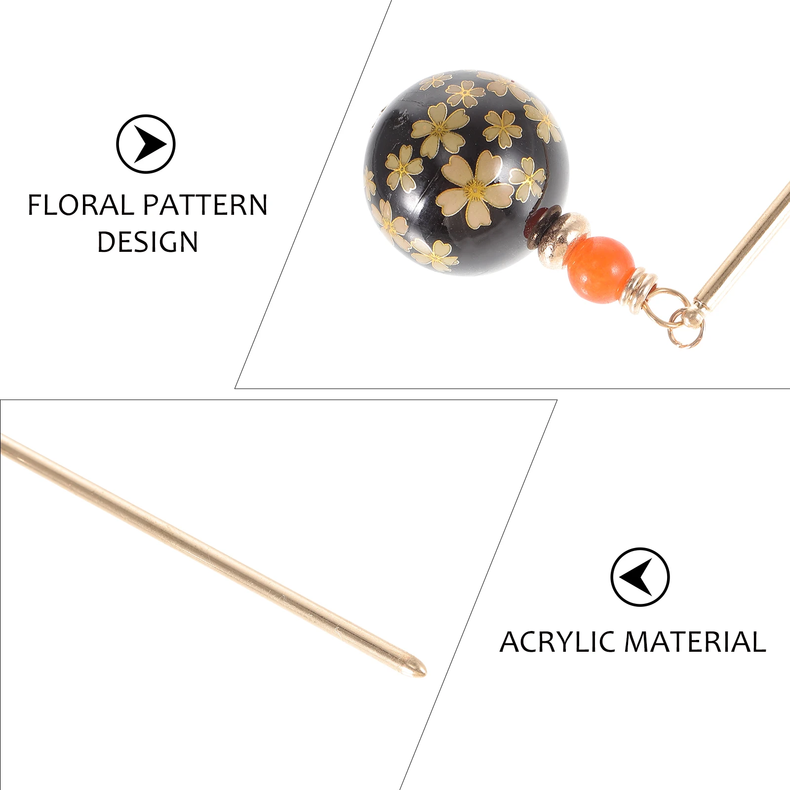 

Hairpin Lightweight Proper Size Easy Store Carry Vintage Chinese Hair Sticks Acrylic Women Chopsticks Bridal Accessories