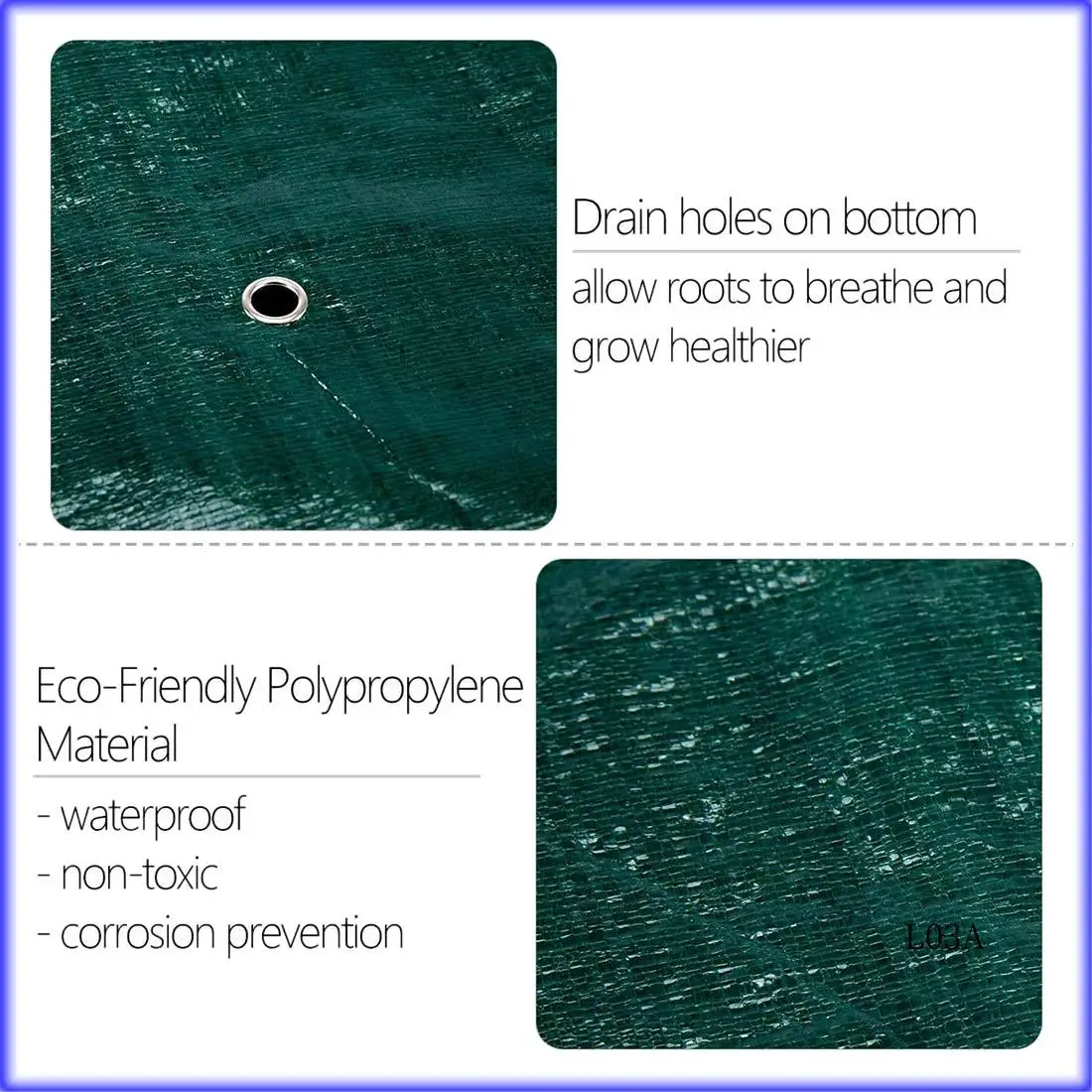 

RM-Raised Garden Planter Fabric Bed, 4 Divided Grids Durable Square Planting Grow Pot For Suitable For Planting Vegetables, Flow