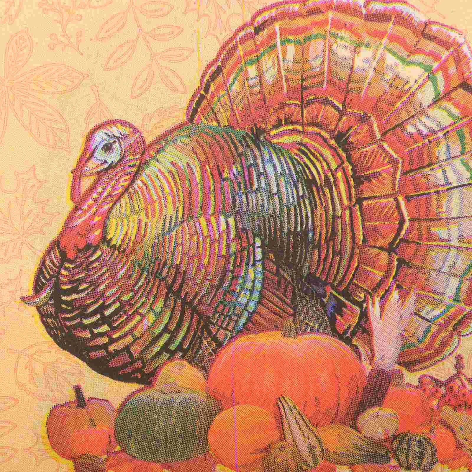 40pcs Thanksgiving Day Printed Napkins Cartoon Turkey Tissue Dinner Paper Towel Party Supplies (Pattern 2)