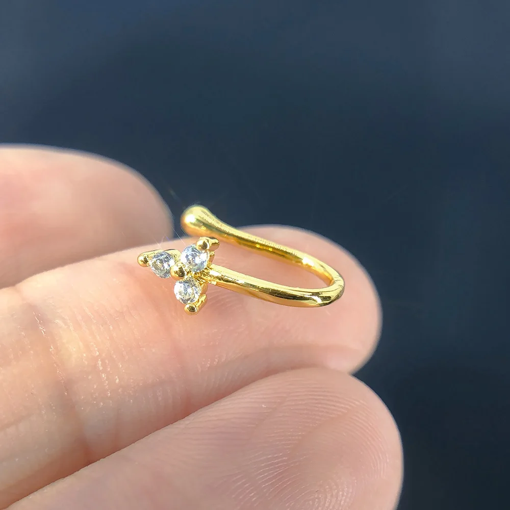 Nuovo 1 pz falso Piercing Clip naso anello polsino gioielli per il corpo per le donne tendenza polsini dell\'orecchio cuore stella fiori farfalla