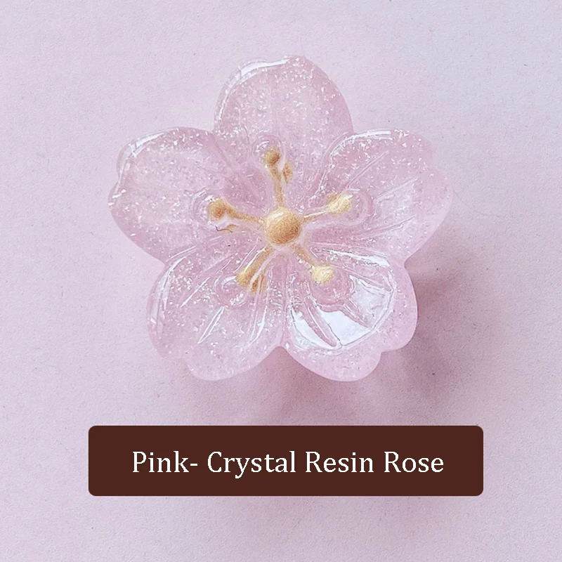 10Pcs Glitter Cherry Blossom Flowers Resin Jewelry Accessories Hairpin Hair Ring Jewelry Material DIY Appliques Phone Deco Part