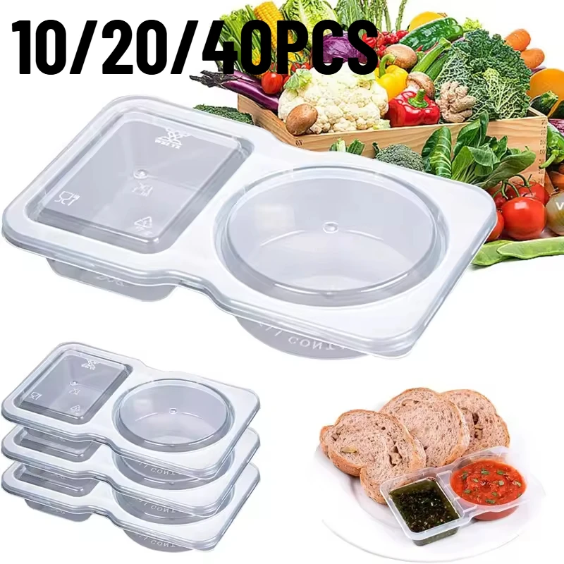 10/20/40PCS Divider Seasoning Container With Lid Boxes Outdoor Camping Picnic Vegetable Fruit Tools Family Restaurant Available