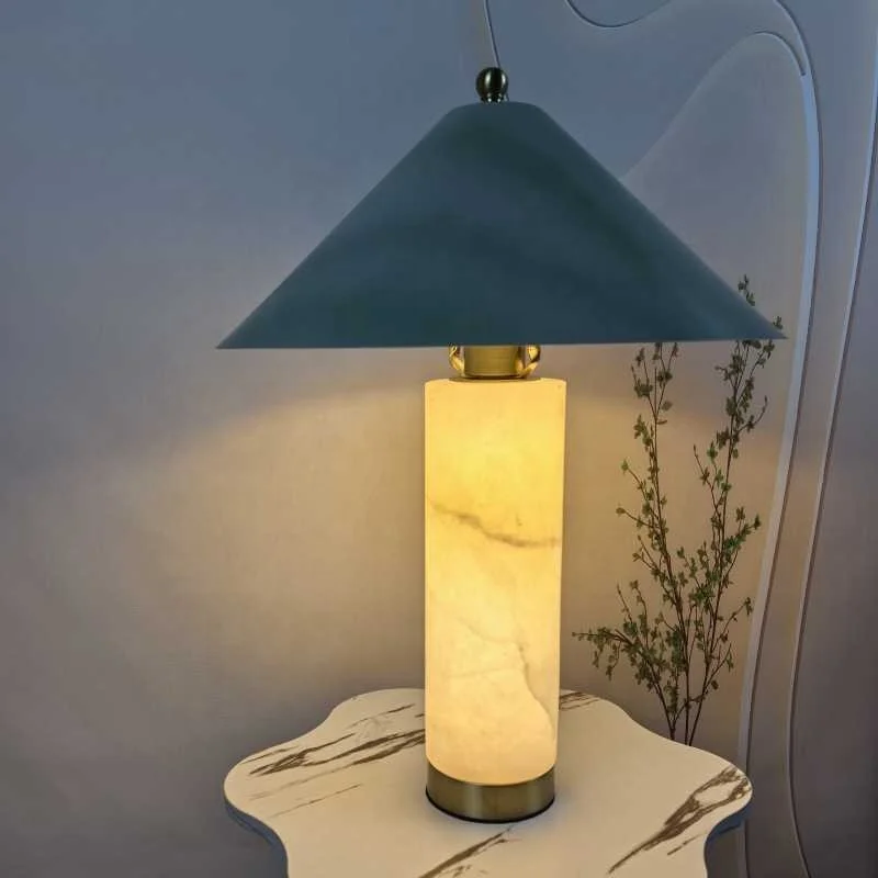 Modern simple Chinese dimmable warm white marble desk lamp, suitable for living room and study