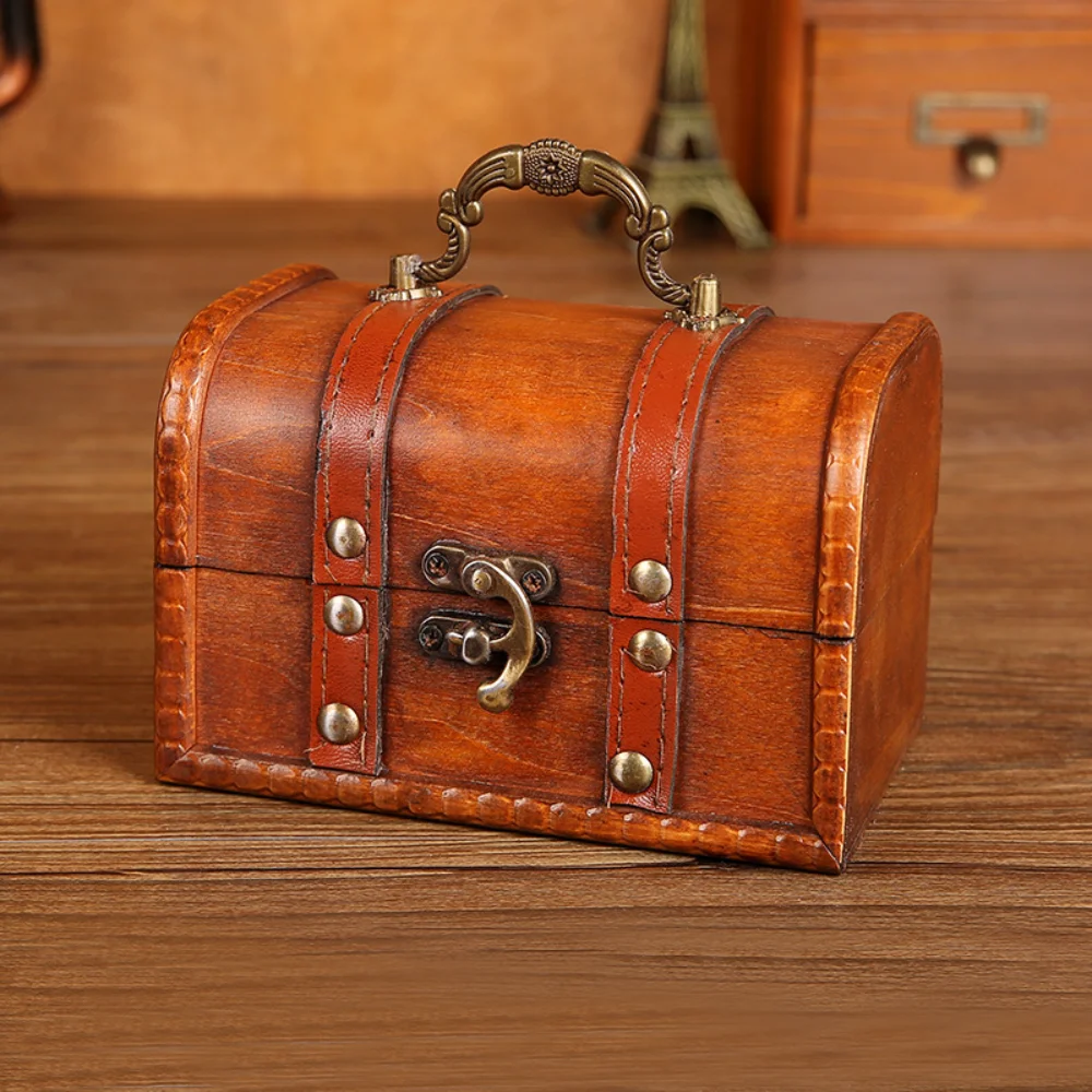High Quality Password Lock Wooden Storage Box Key Unlocking Retro Style Trinket Box Durable Gift Box for Jewelry Art Collection